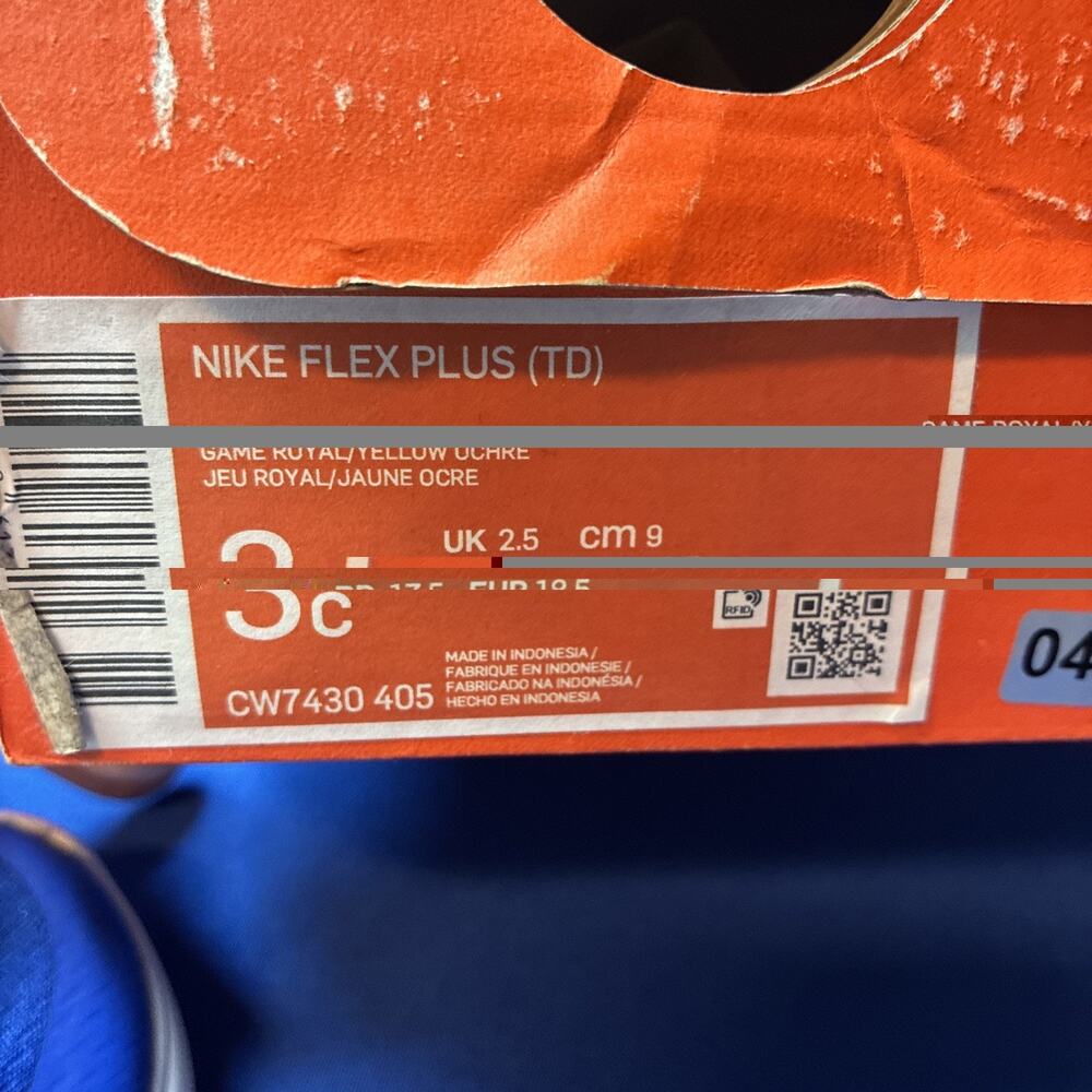 Nike Flex Plus Toddler Athletic Shoes Blue Yellow Size 3c CW7430-405 new in box - Picture 9 of 9